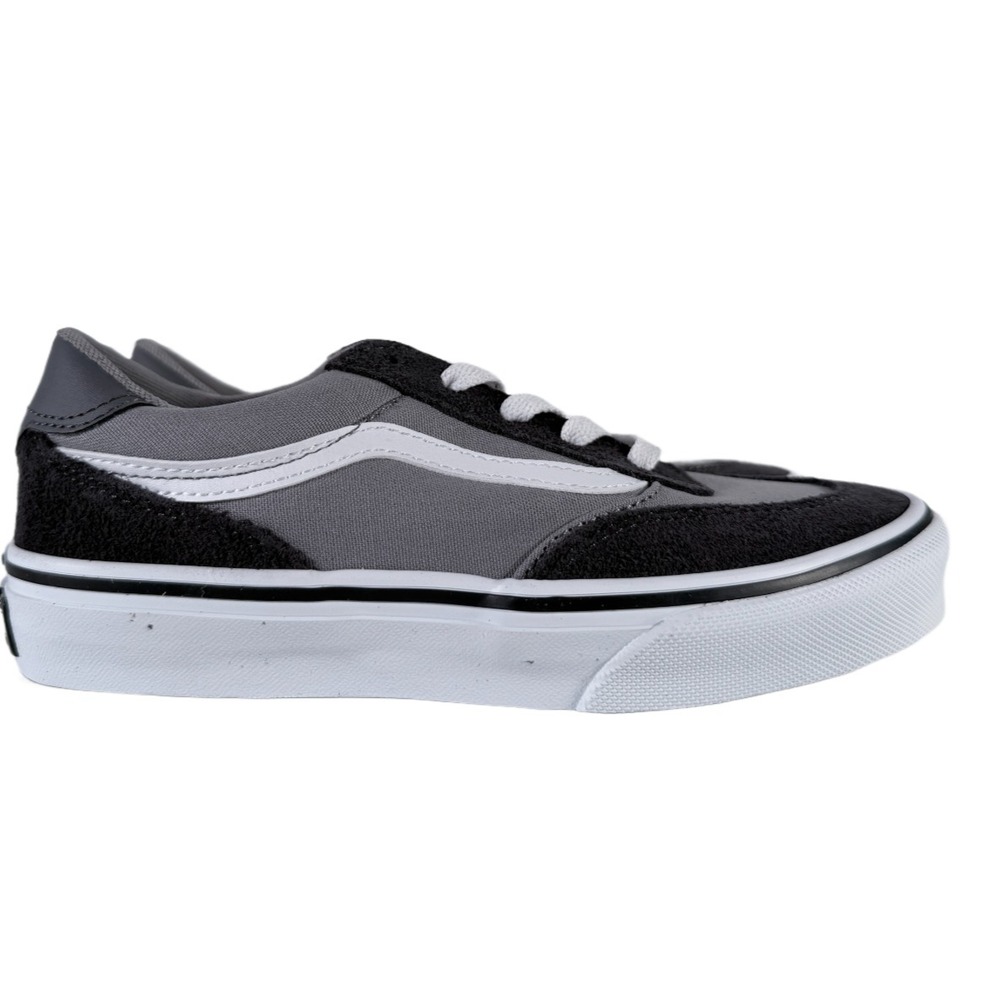 New Adorable Vans Brooklyn LS Little Boys Comfort Shoes Size 3 Youth 2 Tone Gray